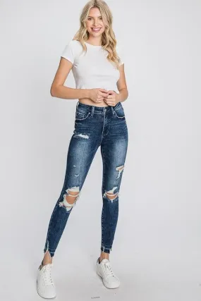 April Mid Rise Distressed Skinny Ankle Jeans