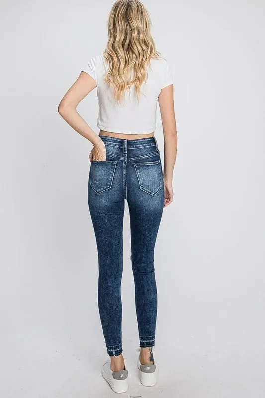 April Mid Rise Distressed Skinny Ankle Jeans