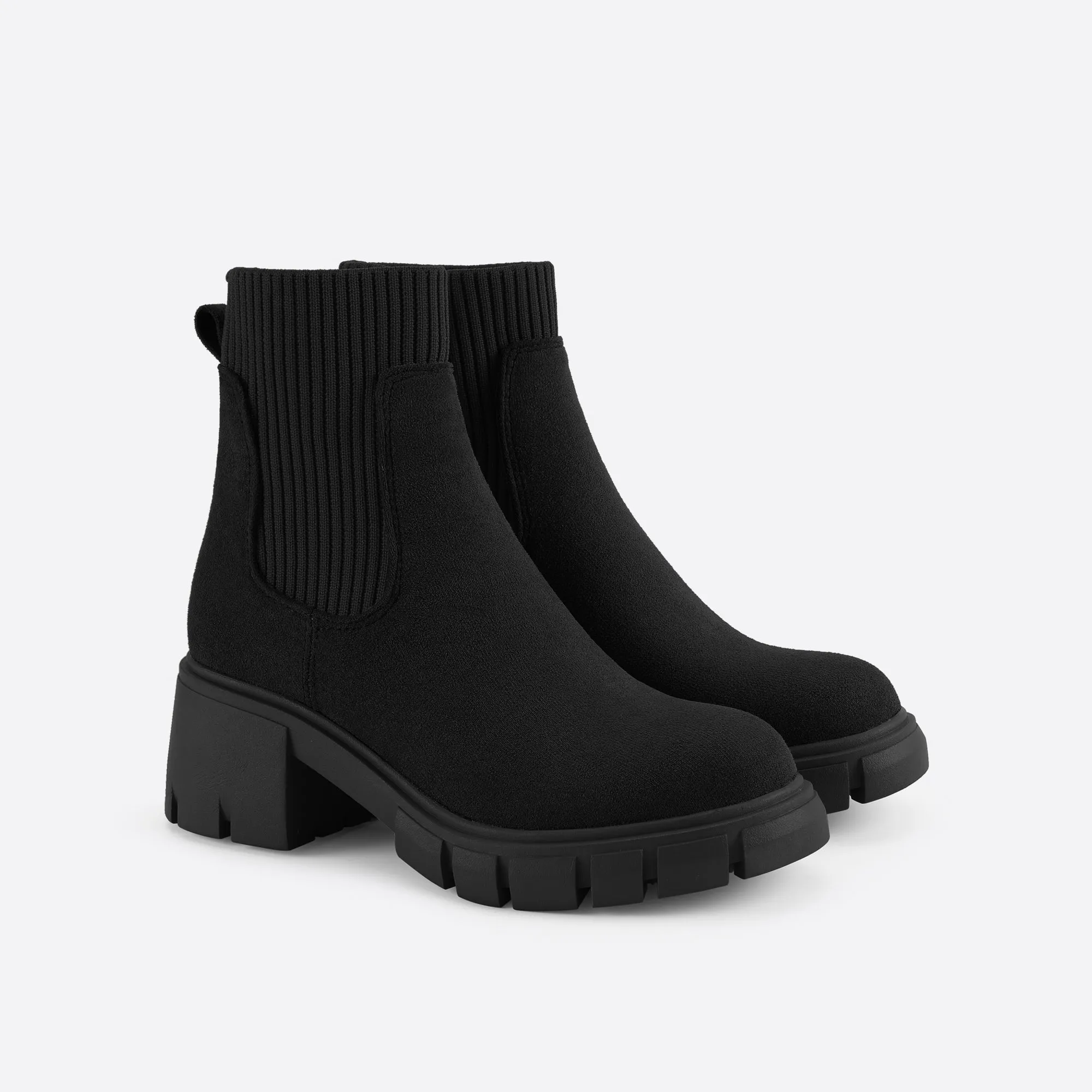 binfenxie- Women British Style Block Martin Boots
