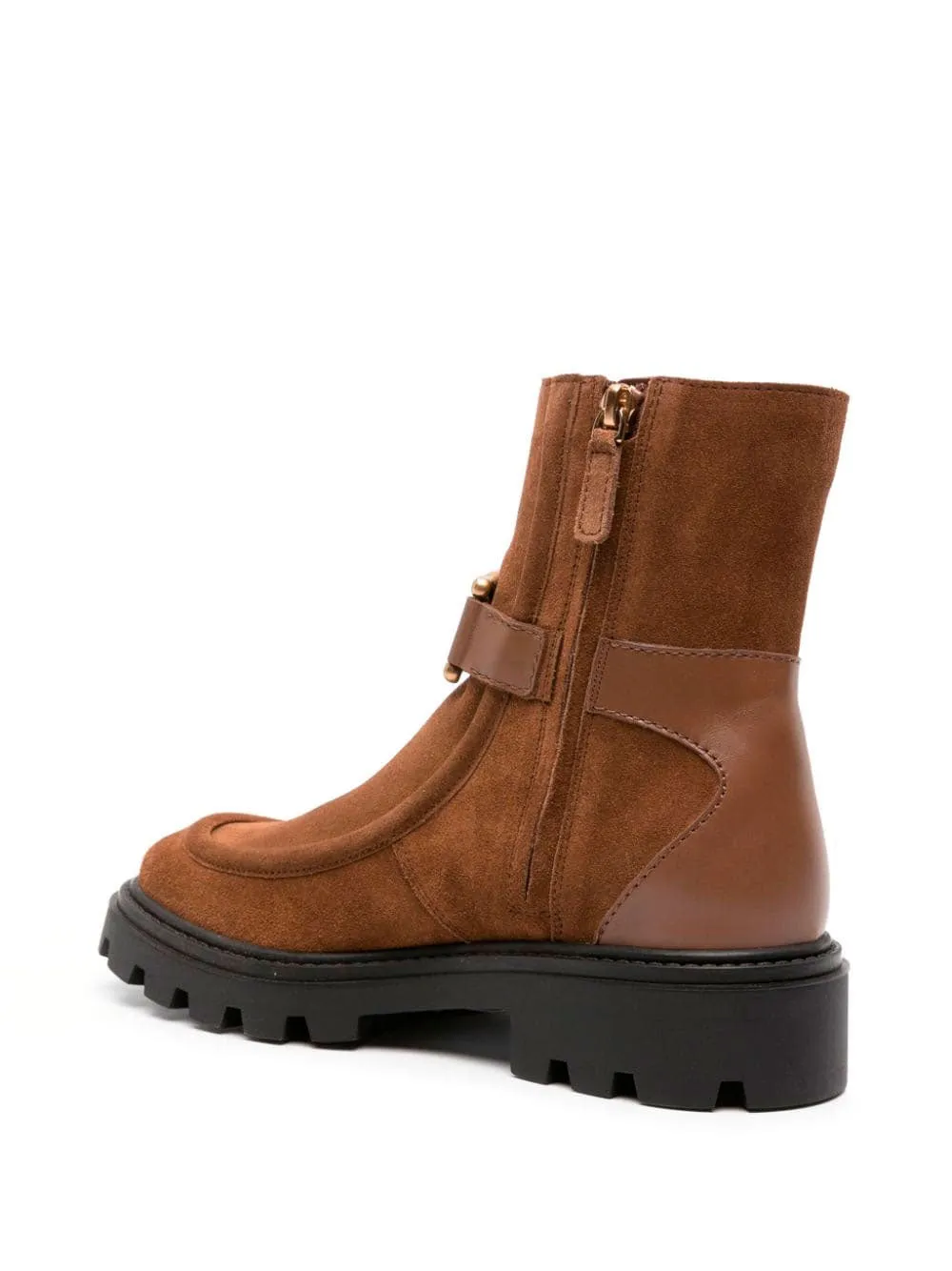 Chain-appliqué ankle boots