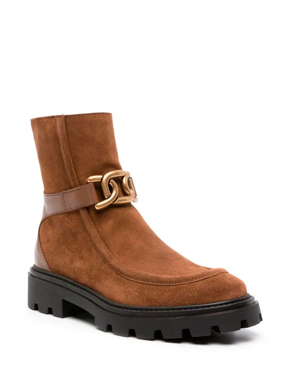 Chain-appliqué ankle boots