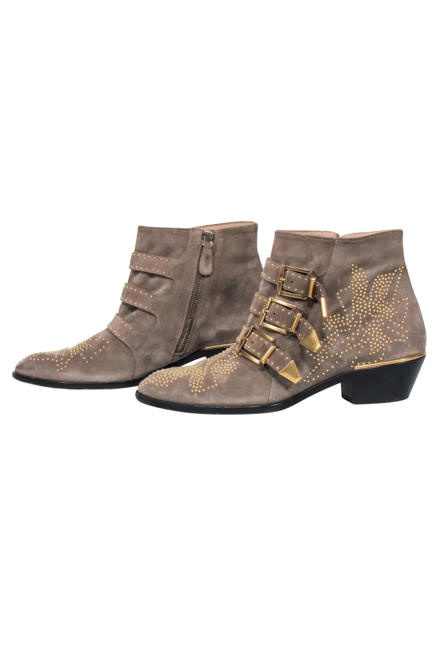 Chloe - Tuape Suede Studded Short Boots Sz 8.5