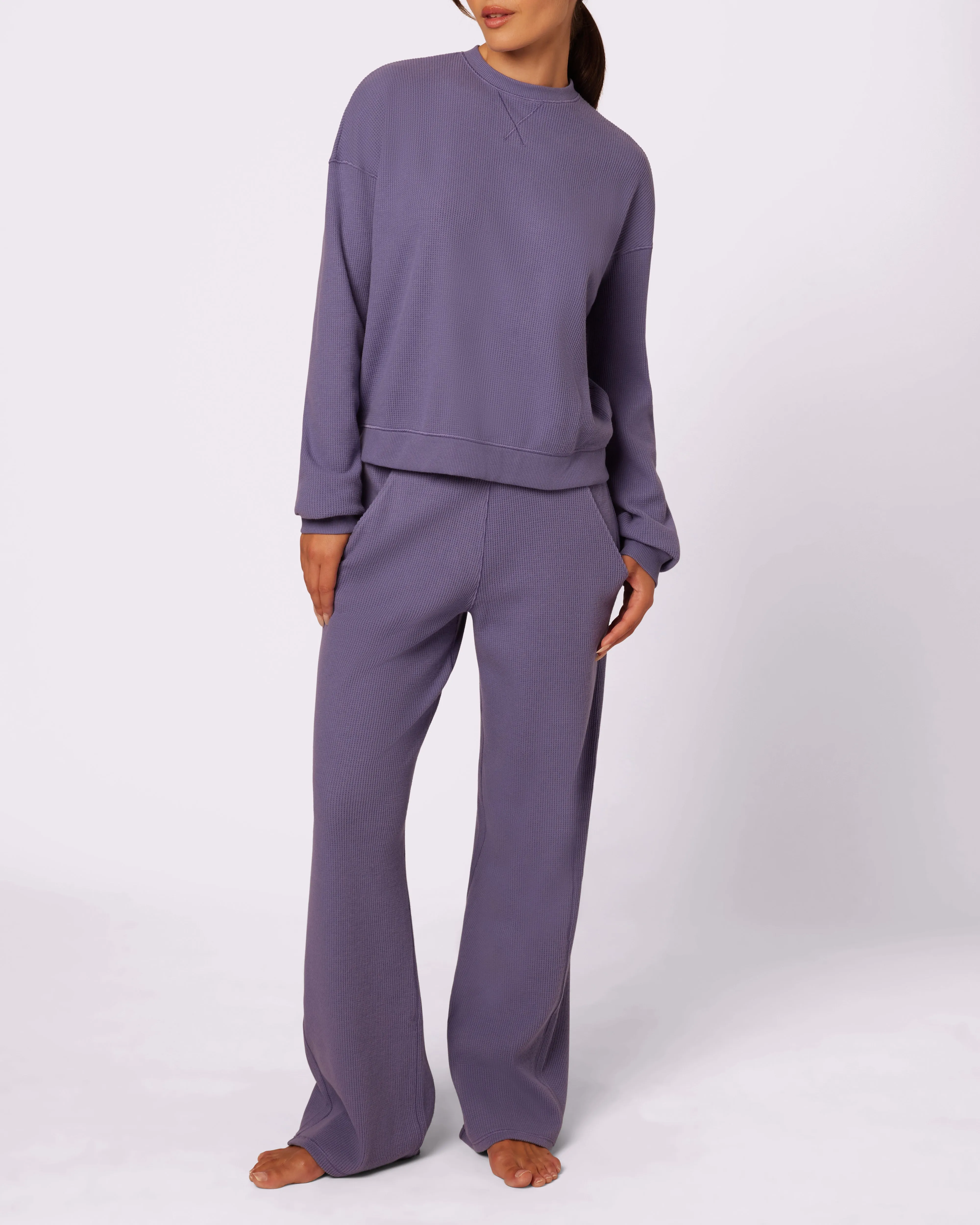 Cozy Casual Wide-Leg Pants | Cozy Waffle | Archive (Fog)