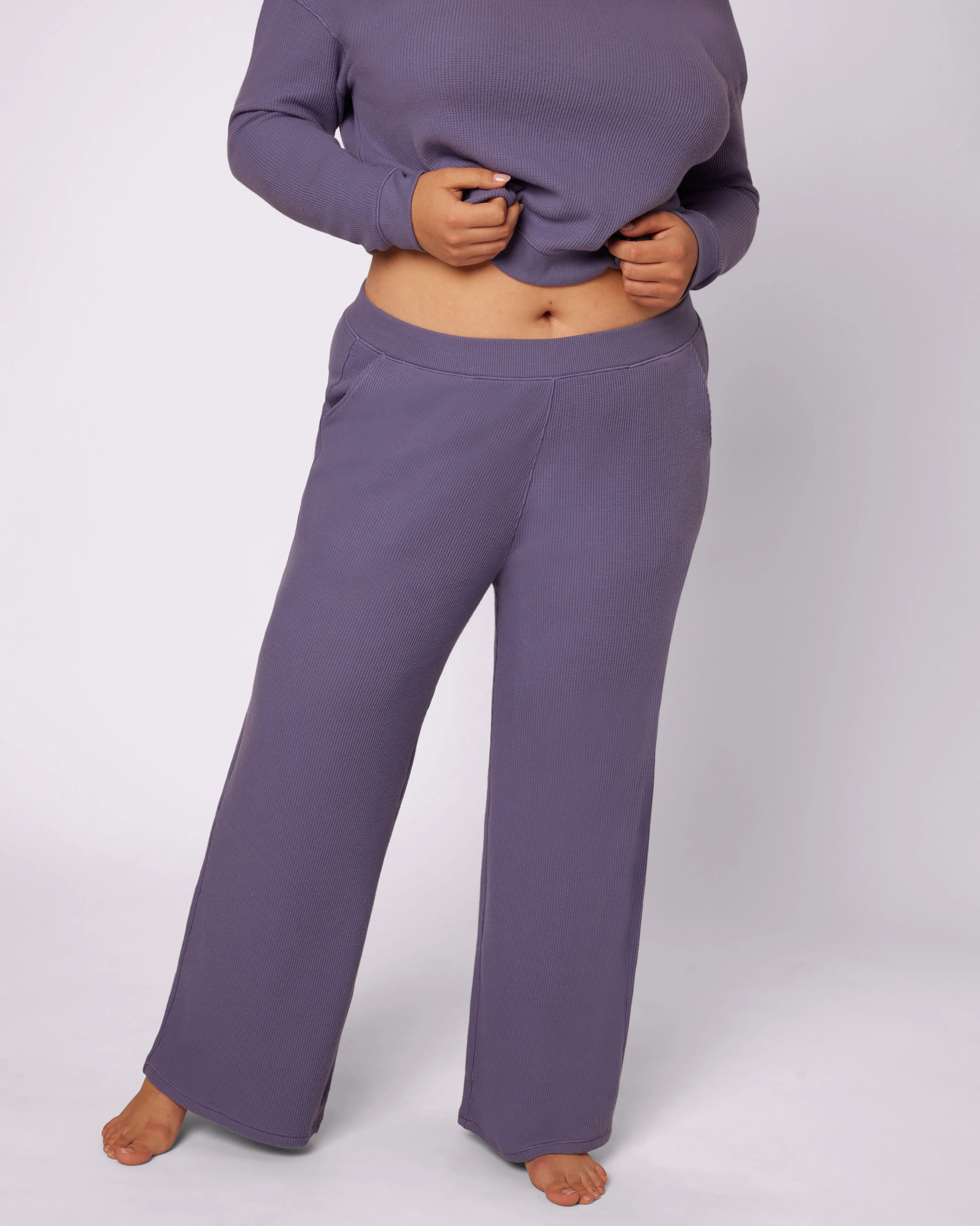 Cozy Casual Wide-Leg Pants | Cozy Waffle | Archive (Fog)