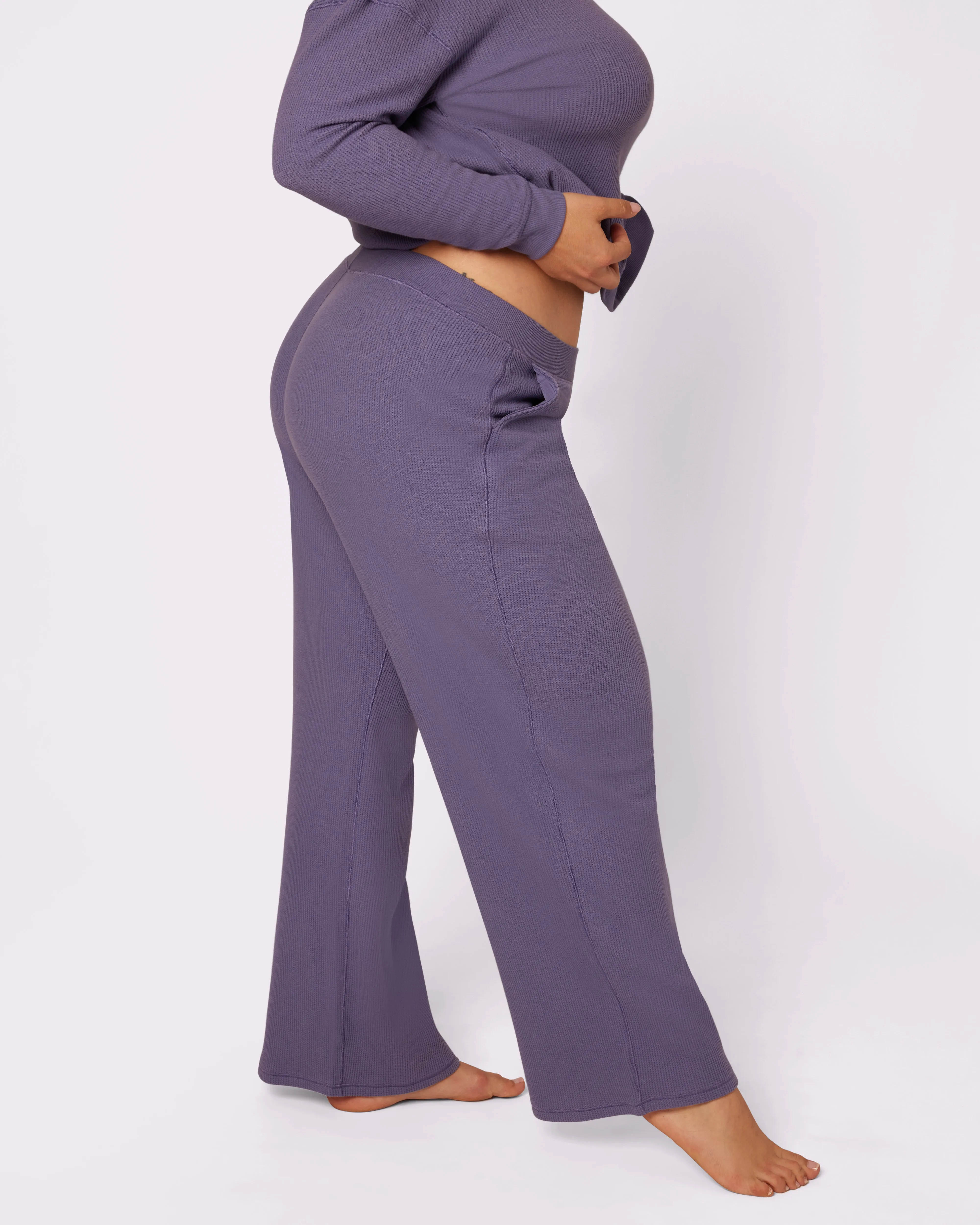 Cozy Casual Wide-Leg Pants | Cozy Waffle | Archive (Fog)