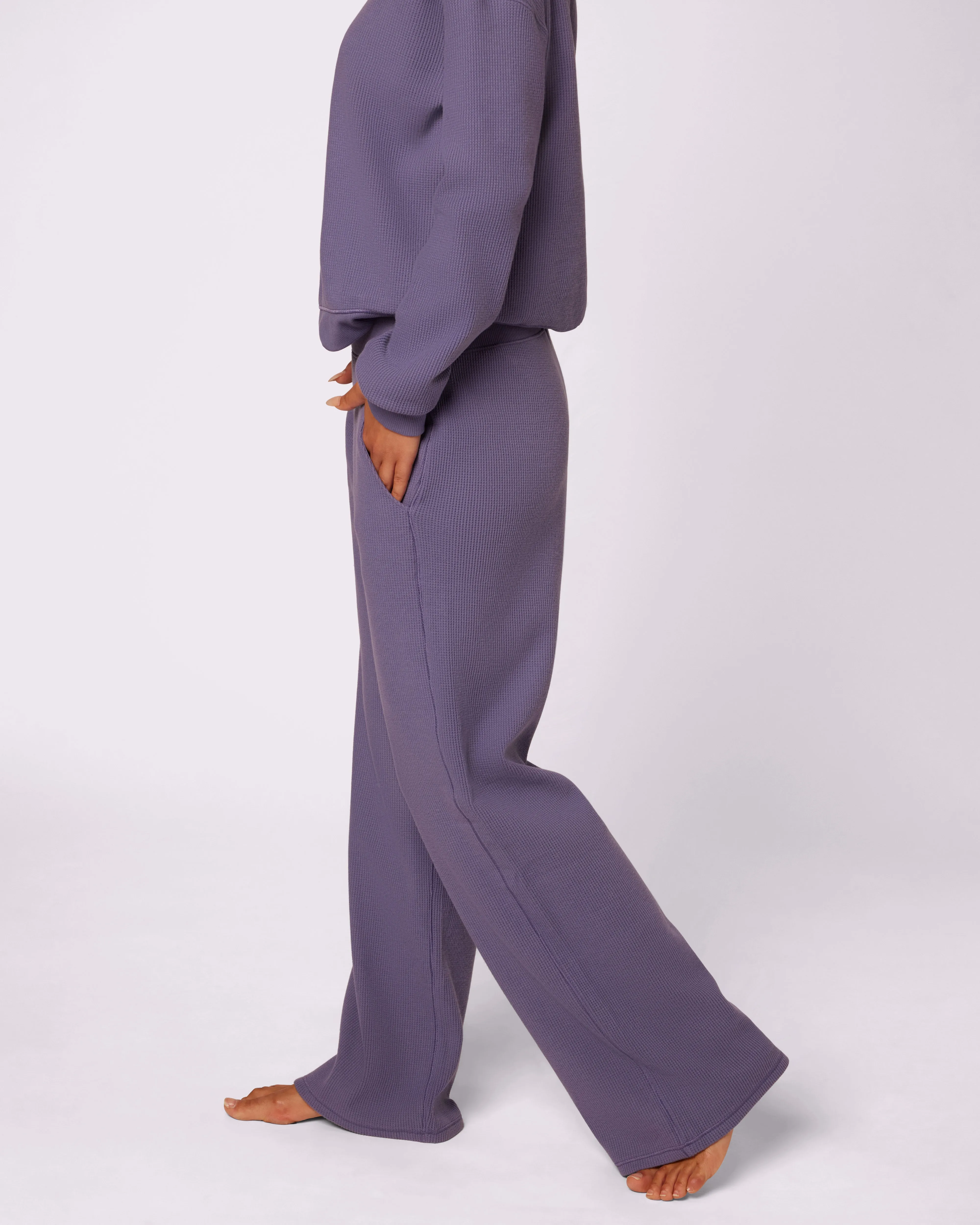 Cozy Casual Wide-Leg Pants | Cozy Waffle | Archive (Fog)