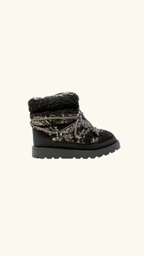 FUR SNOW BOOTS BLACK