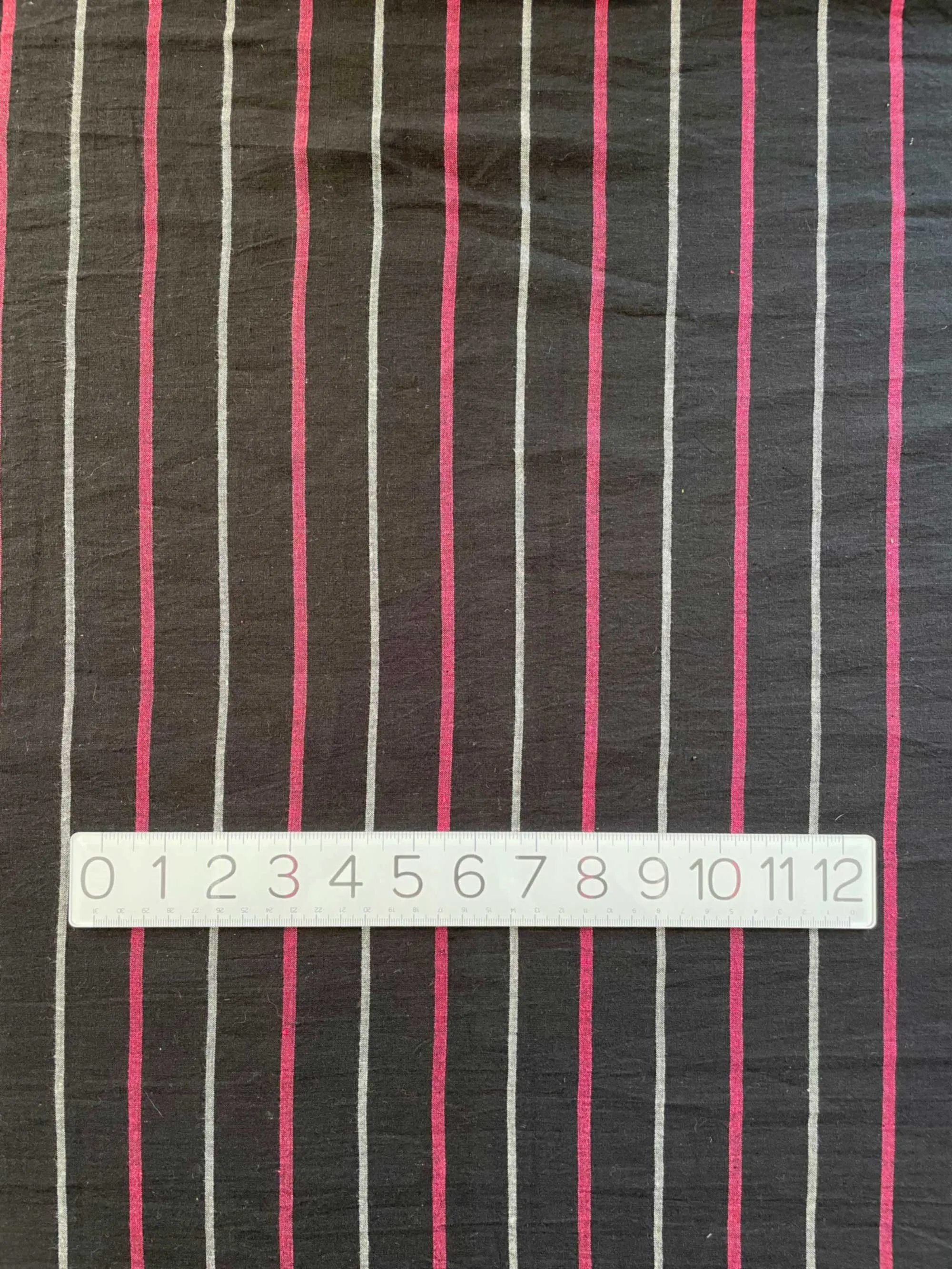 Handwoven Yarn Dyed Cotton Fabric in Pink & White Stripes | Fair Trade from India