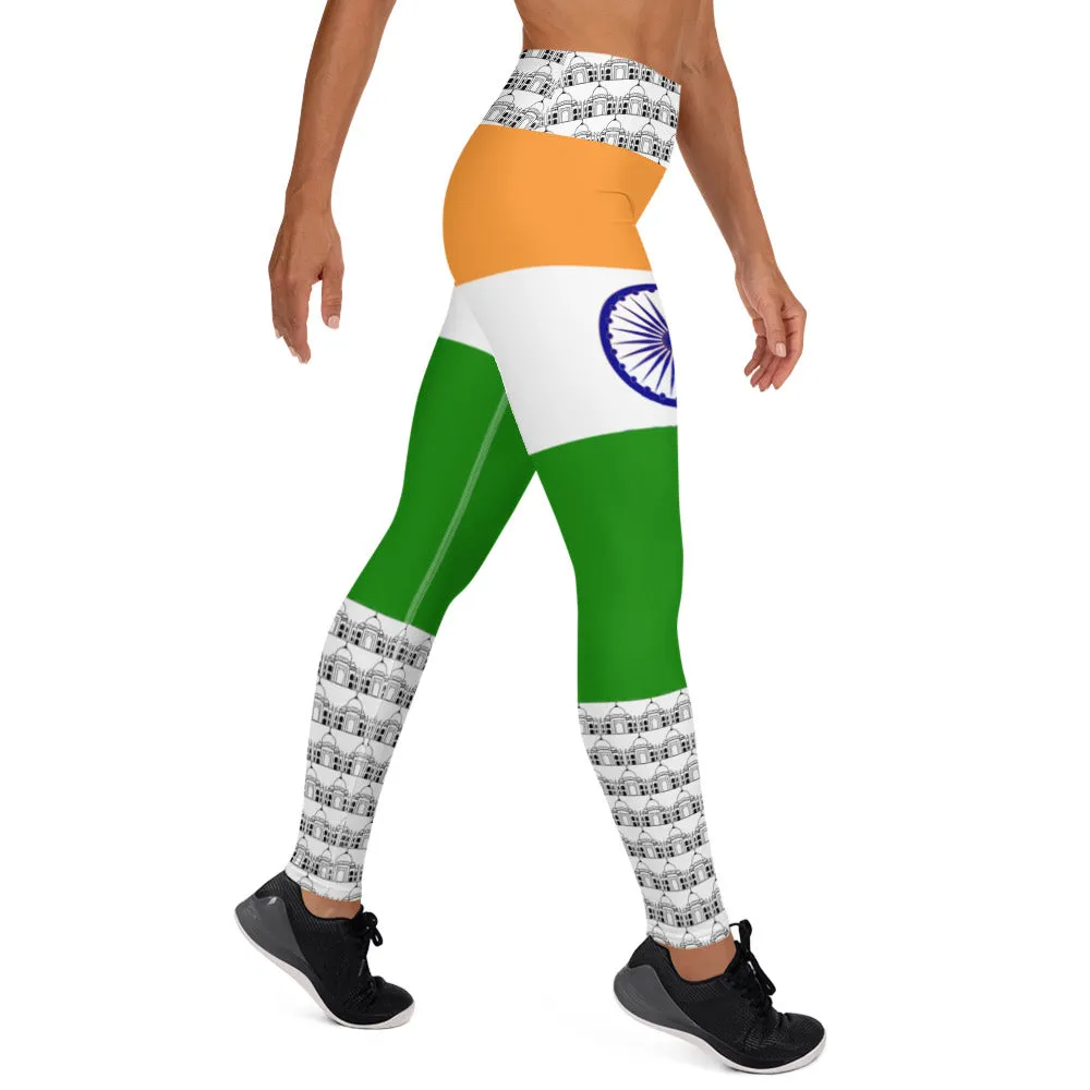 India Leggings Flag Printed Color / Indian Style Leggings For Patriotic With Inside Pocket