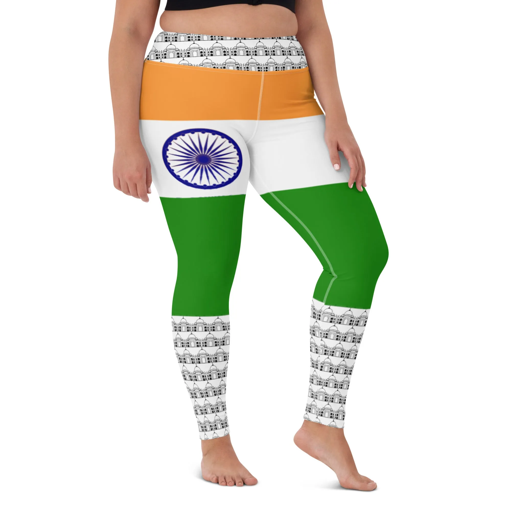 India Leggings Flag Printed Color / Indian Style Leggings For Patriotic With Inside Pocket