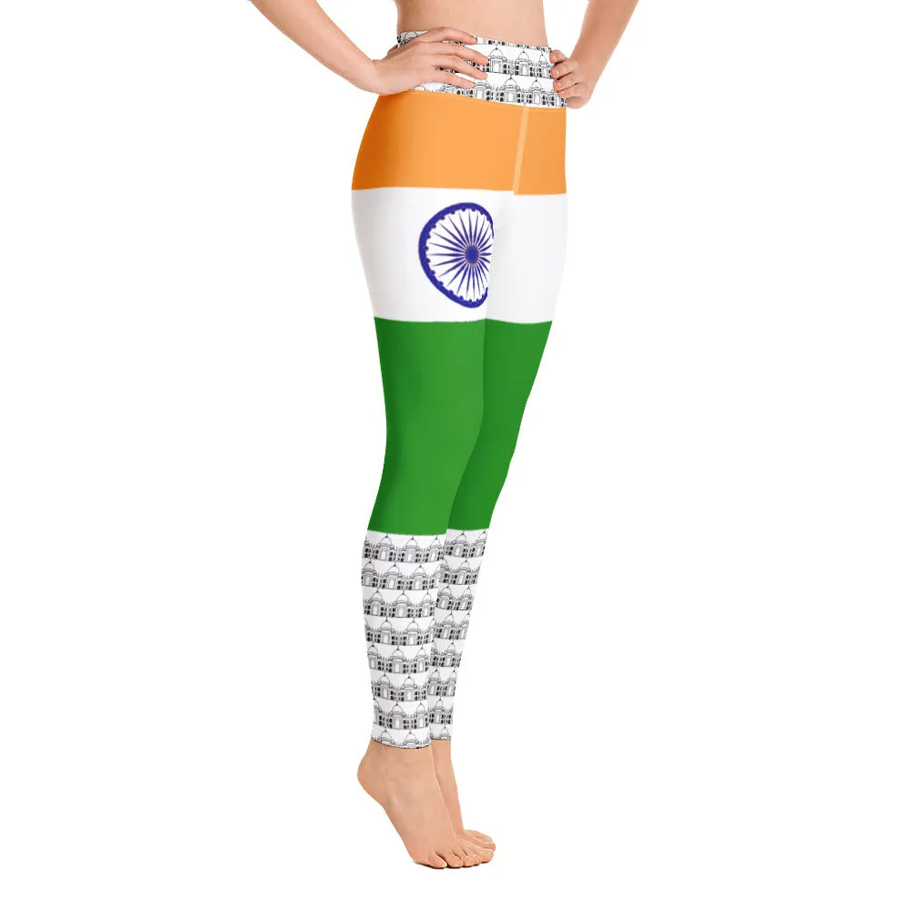 India Leggings Flag Printed Color / Indian Style Leggings For Patriotic With Inside Pocket
