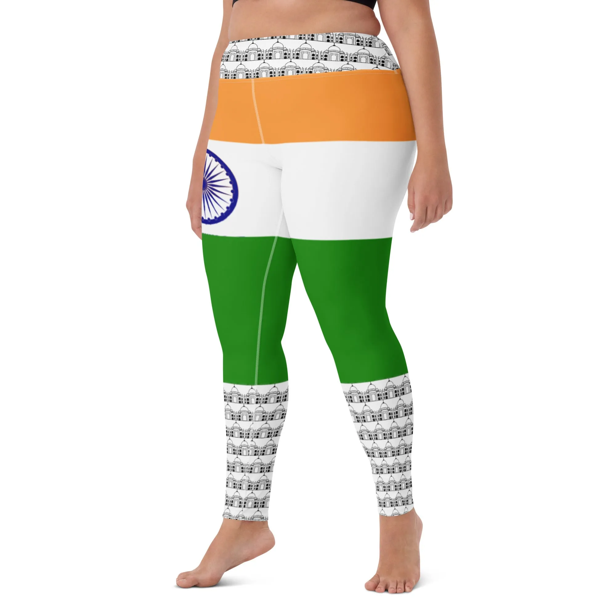 India Leggings Flag Printed Color / Indian Style Leggings For Patriotic With Inside Pocket