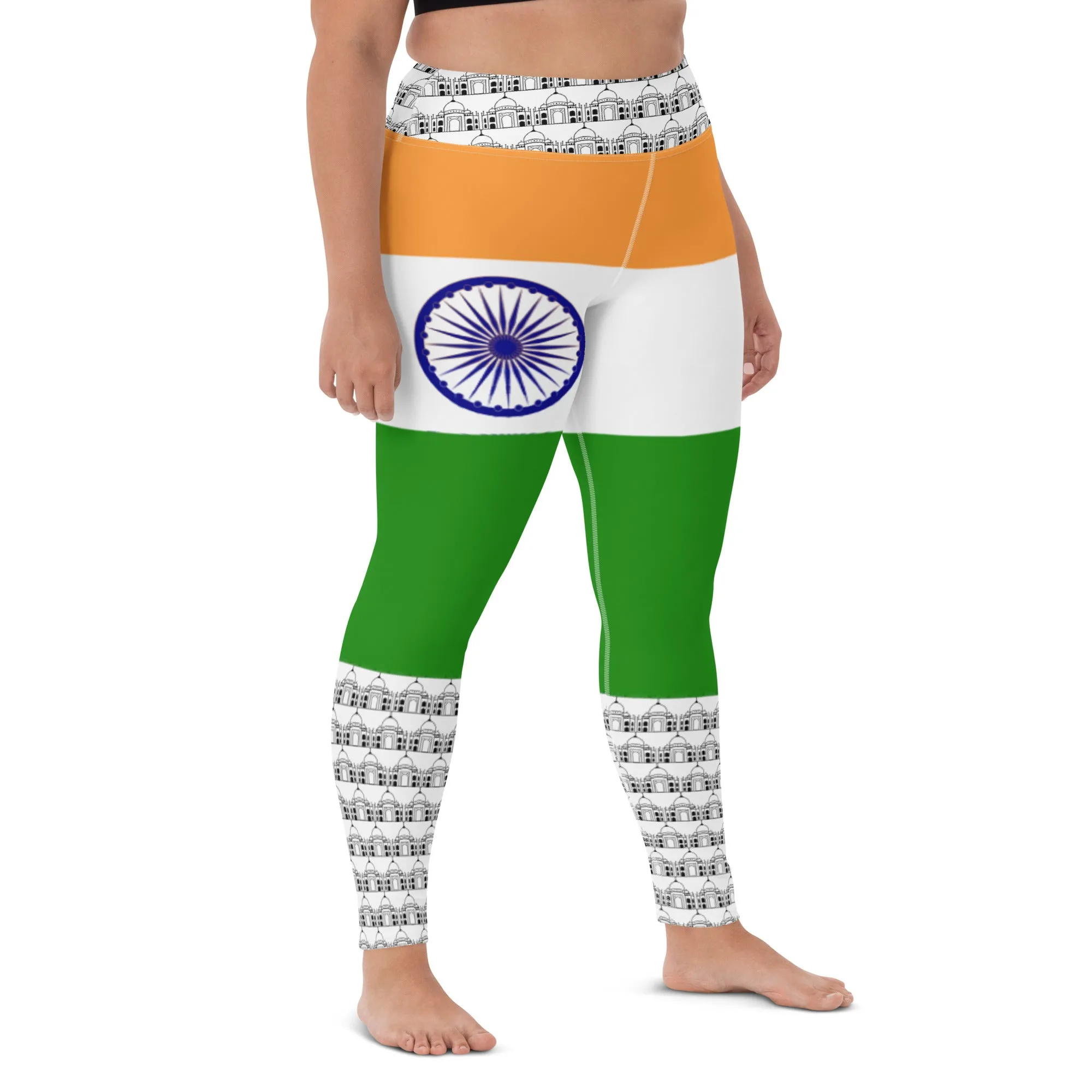 India Leggings Flag Printed Color / Indian Style Leggings For Patriotic With Inside Pocket