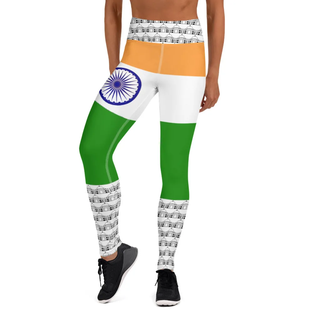 India Leggings Flag Printed Color / Indian Style Leggings For Patriotic With Inside Pocket