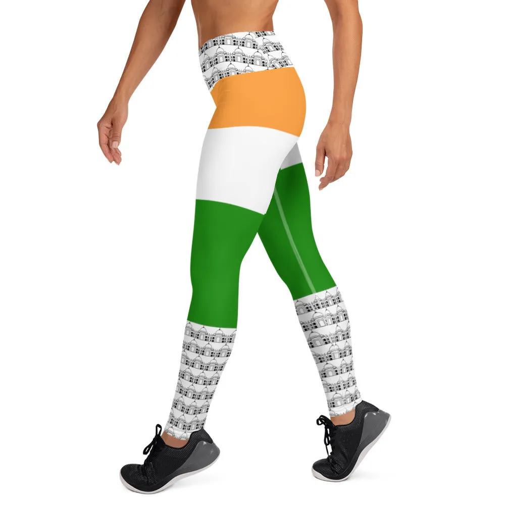 India Leggings Flag Printed Color / Indian Style Leggings For Patriotic With Inside Pocket
