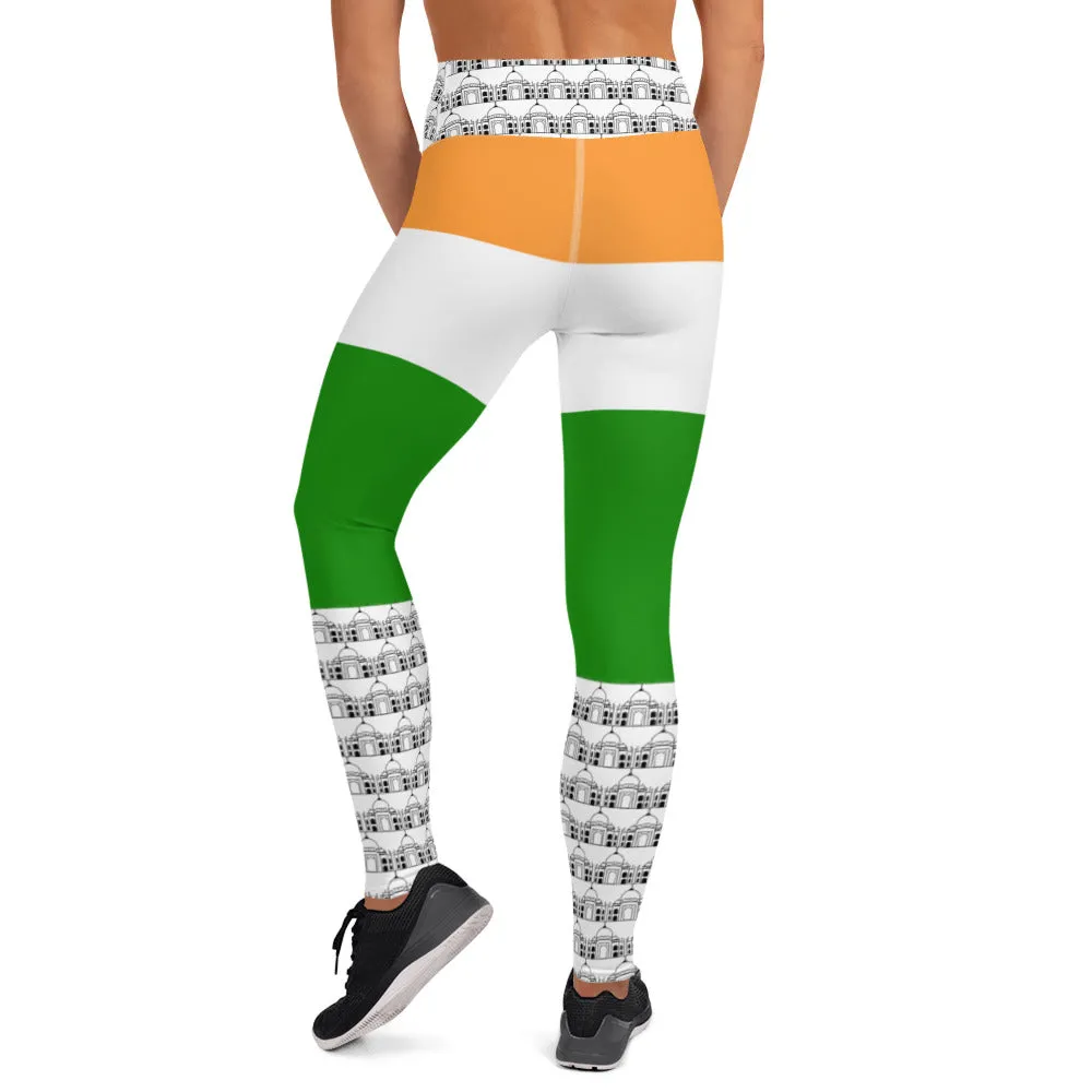 India Leggings Flag Printed Color / Indian Style Leggings For Patriotic With Inside Pocket