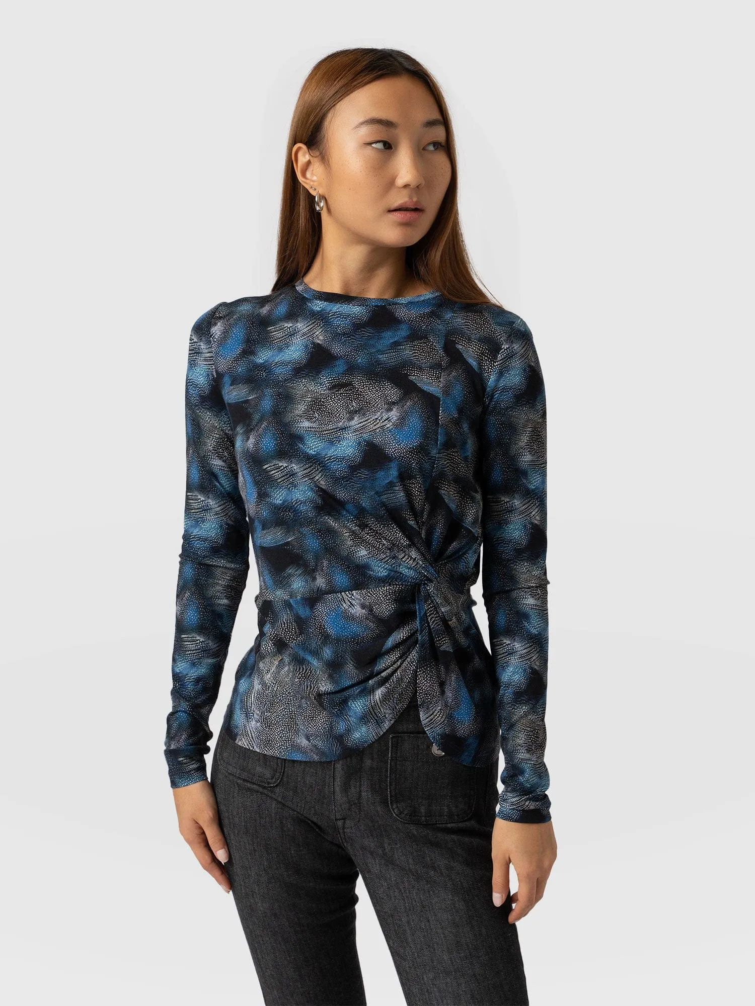Kensal Twist Long Sleeve Tee - Blue Skyfall