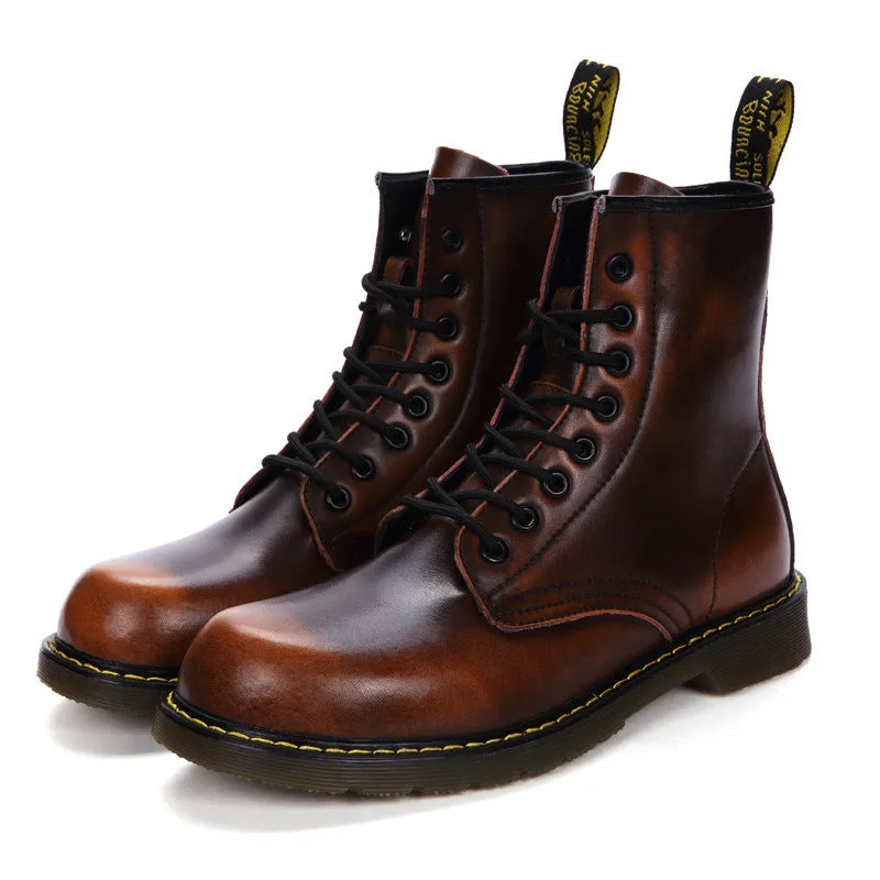 Men's Martin Boots Autumn Winter Retro round Head Leisure Sports Men