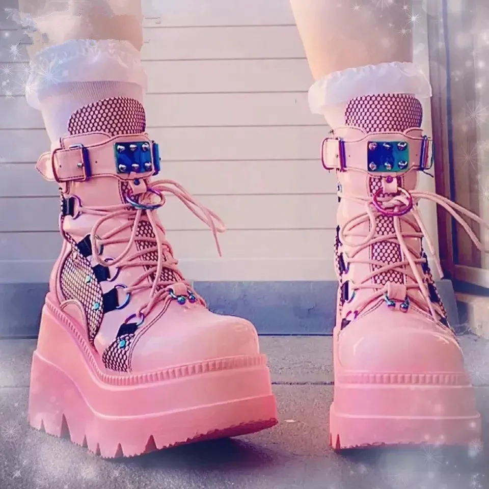 Pink Punk Martin Boots  KF20036