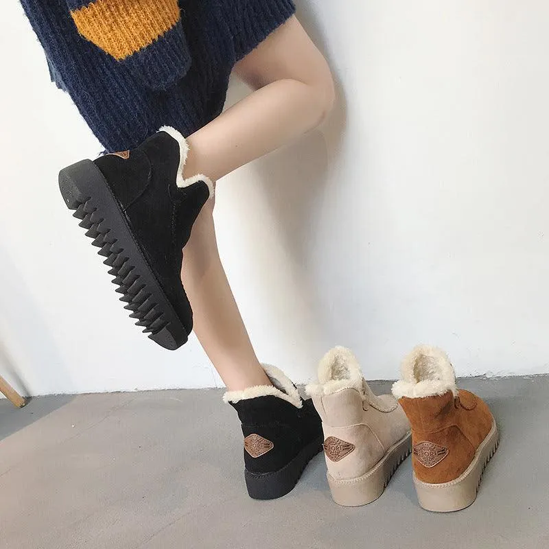 Plush cotton Martin boots