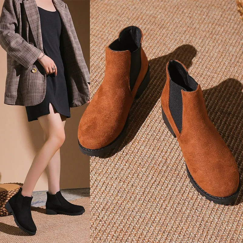 SH370 - Suede round toe Martin boots