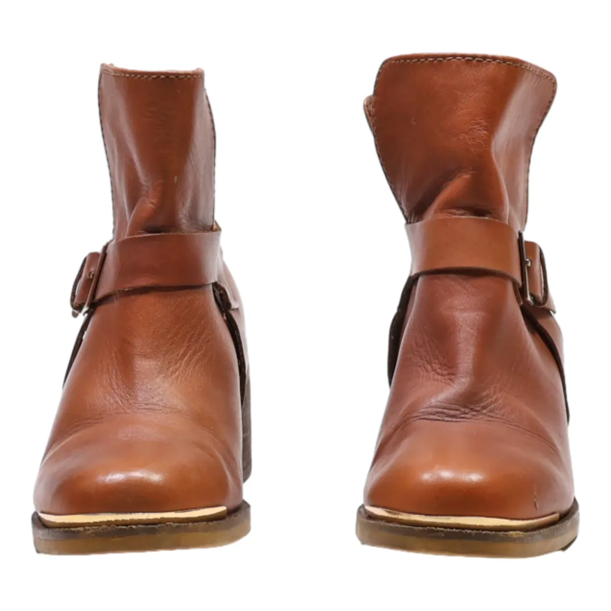 STRADIVARIUS Ankle Boots Beige Leather Womens UK 4