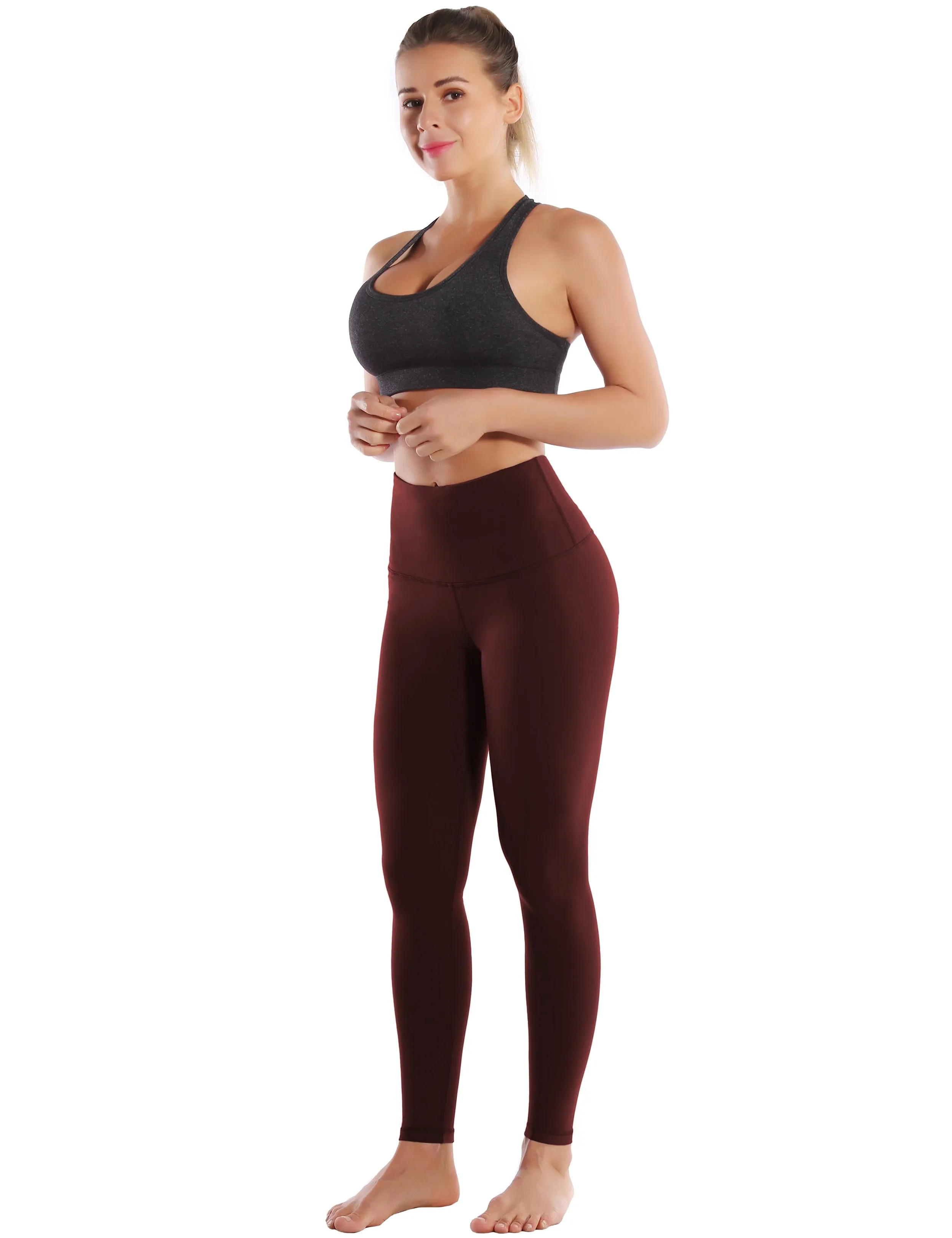 Super High Waist Yoga Pants mahoganymaroon