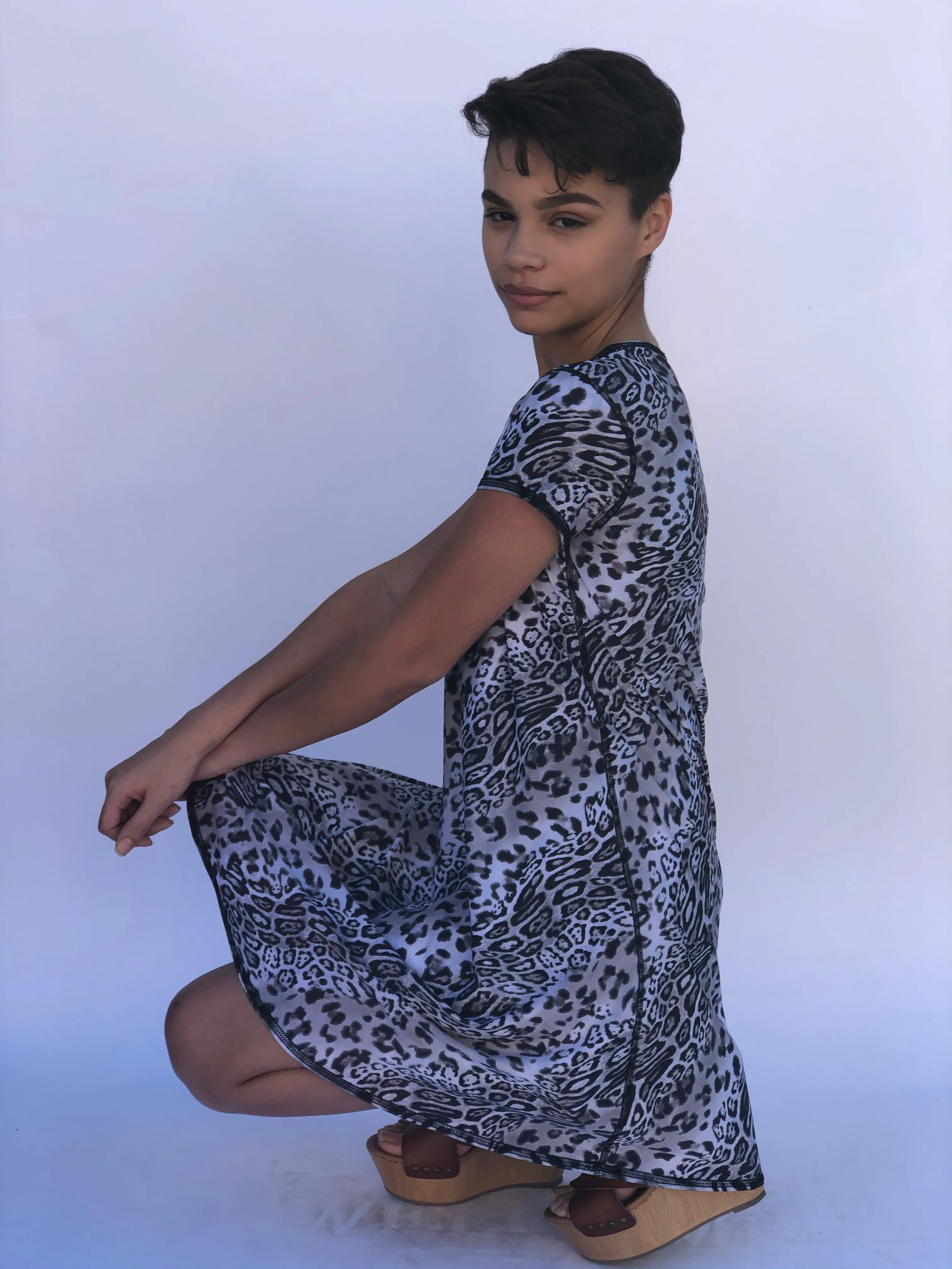 SWING DRESS WHITE TIGER/SNOW LEOPARD