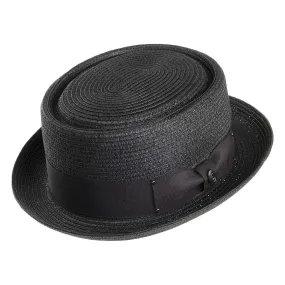 Toyo Braided Pork Pie Hat - Black